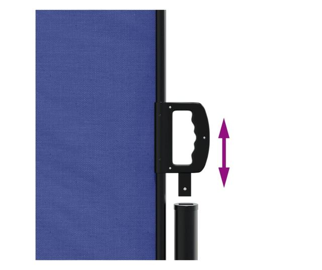 kék behúzható oldalsó napellenző 160 x 500 cm