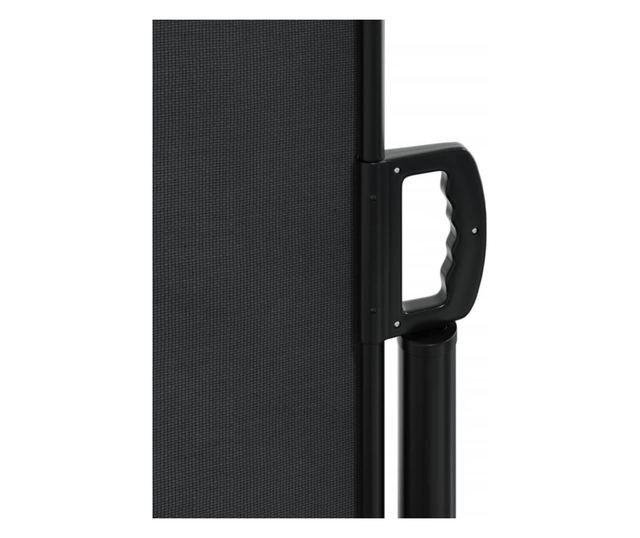 fekete behúzható oldalsó napellenző 140 x 1200 cm