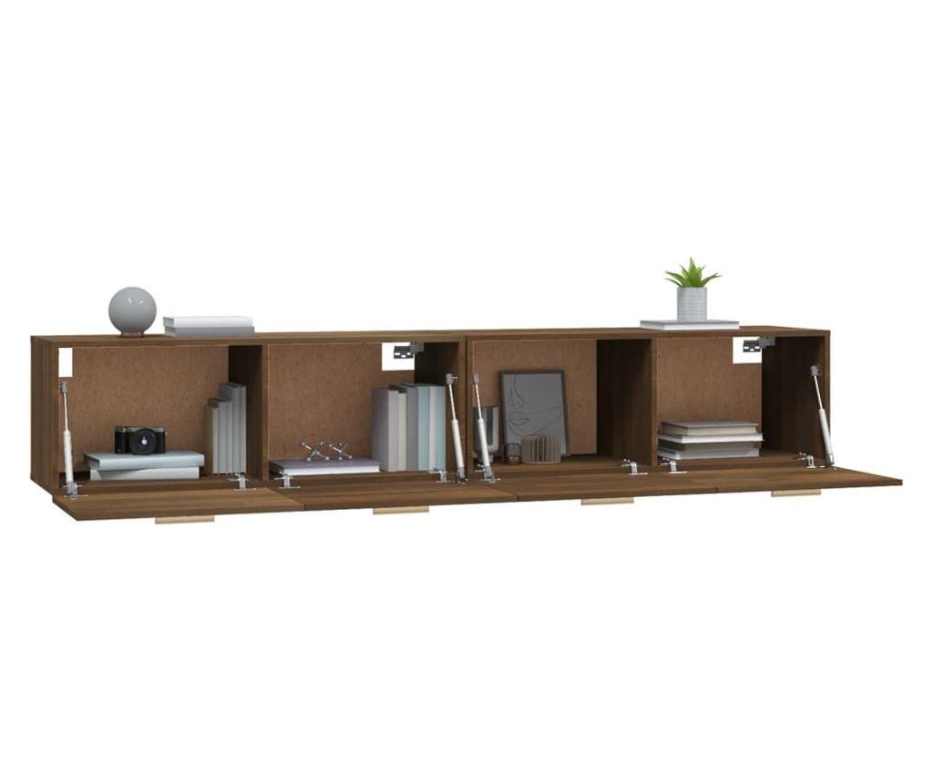 Stenske omarice 2 kosa rjavi hrast 100x36,5x35 cm iverna plošča - 4