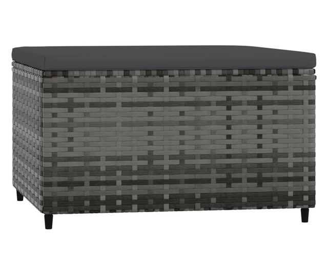 Vrtna klupa s jastukom, siva, poliratan