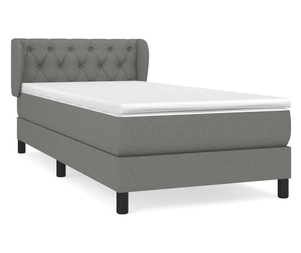 Boxspringová postel s matrací, tmavě šedá, 80x200 cm, textil - 2