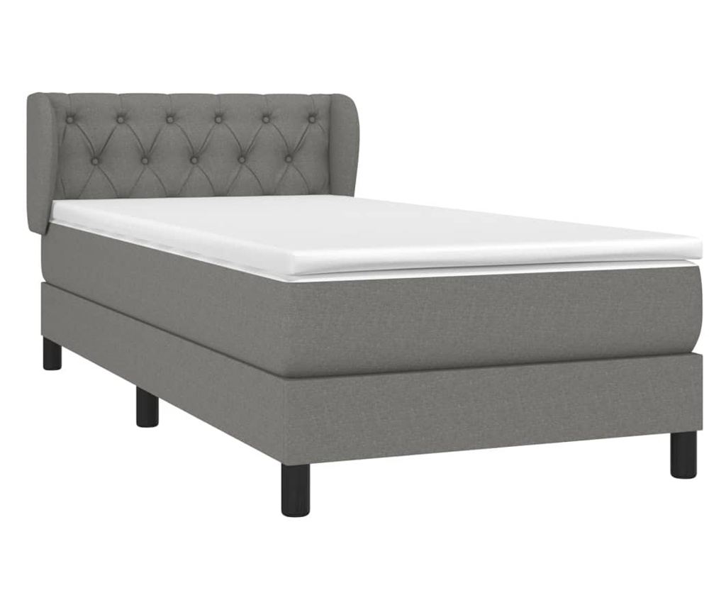 Boxspringová postel s matrací, tmavě šedá, 80x200 cm, textil - 3