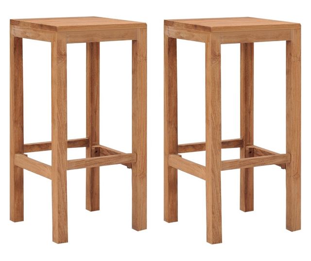 Barski stoli, 2 kosa, masiven tikov les