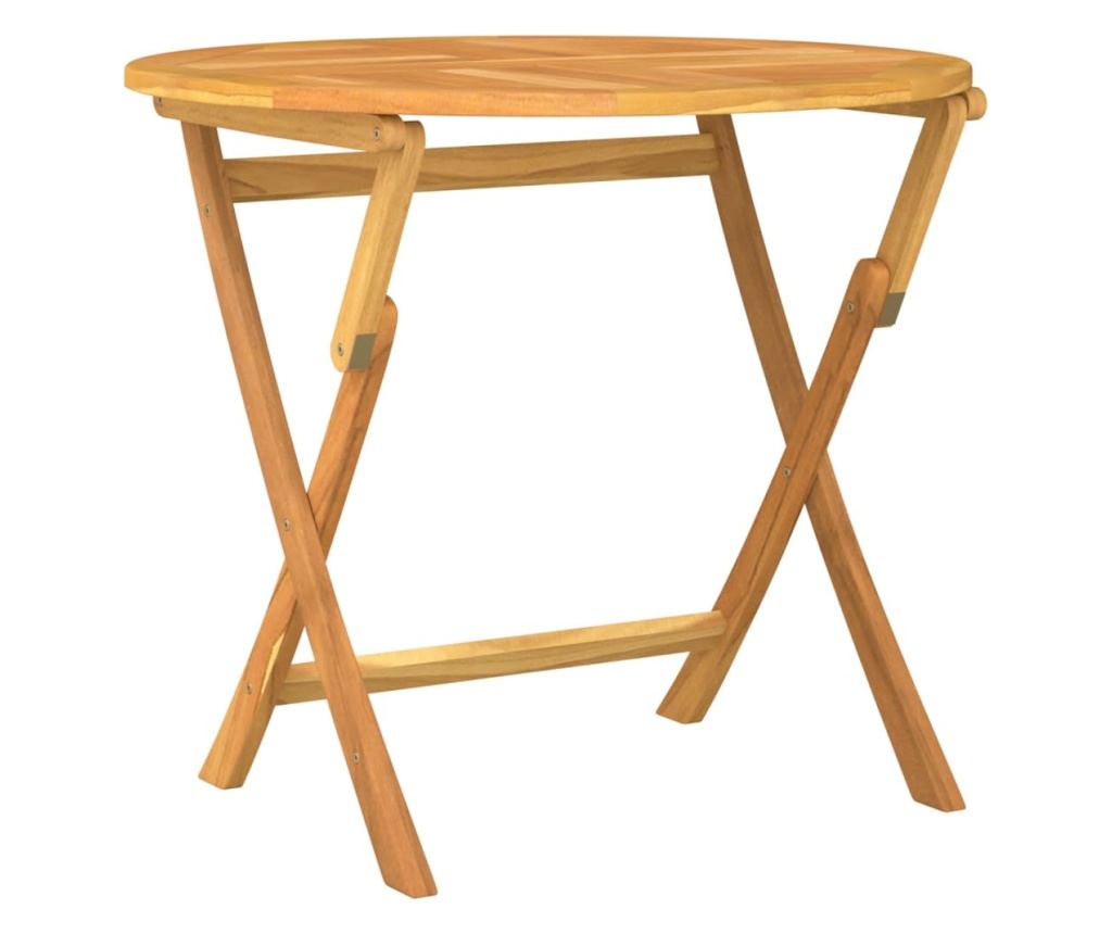 Градински комплект маса, масивно тиково дърво, 5 части - 6