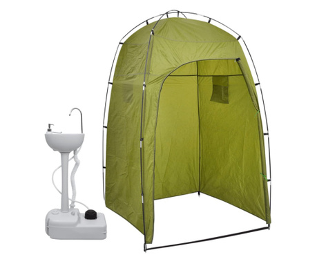 Suport portabil de camping, pentru spălat mâini, cu cort, 20 L