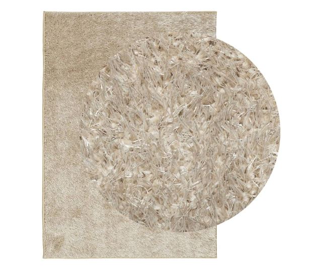 ISTAN bézs hosszú szálú fényes szőnyeg 160 x 230 cm