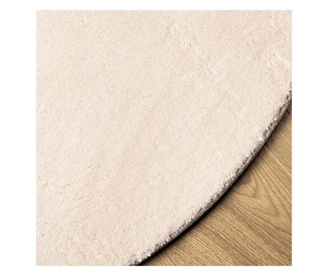 HUARTE bézs rövid szálú puha és mosható szőnyeg Ø 120 cm