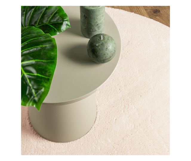 HUARTE bézs rövid szálú puha és mosható szőnyeg Ø 120 cm