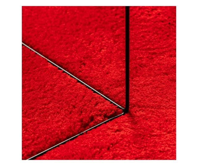 HUARTE piros rövid szálú puha és mosható szőnyeg 160 x 160 cm