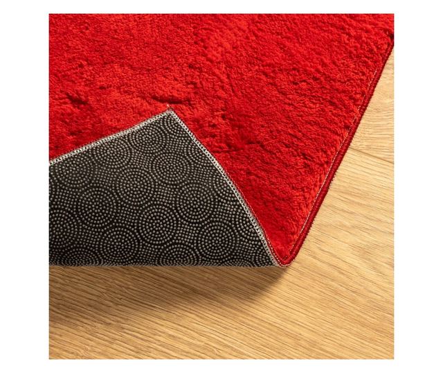 HUARTE piros rövid szálú puha és mosható szőnyeg 80 x 200 cm
