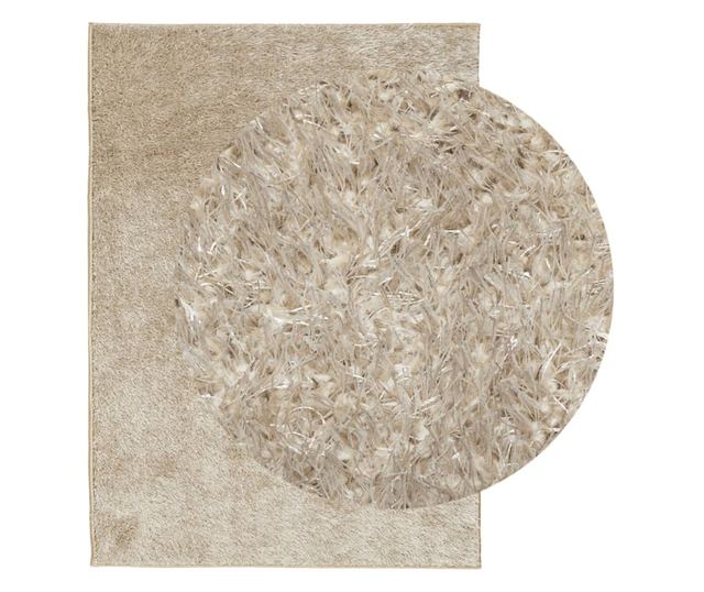 ISTAN bézs hosszú szálú fényes szőnyeg 240 x 340 cm
