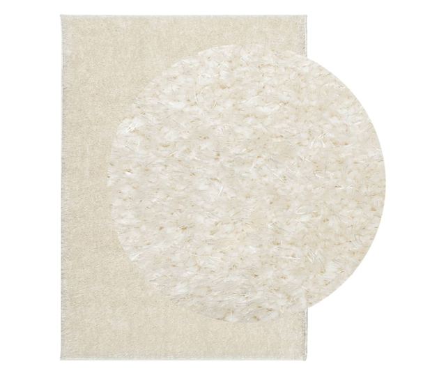 ISTAN krémszínű hosszú szálú fényes szőnyeg 240 x 340 cm