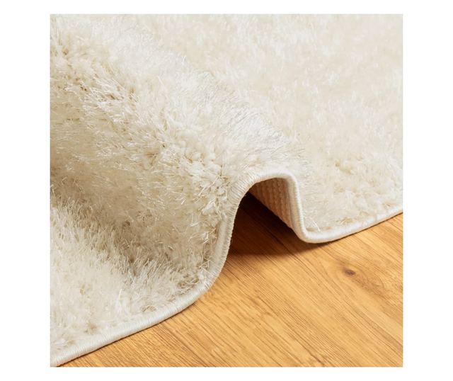 ISTAN krémszínű hosszú szálú fényes szőnyeg 240 x 340 cm