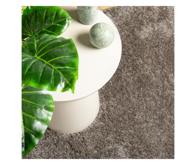 ISTAN szürke hosszú szálú fényes szőnyeg 240 x 340 cm