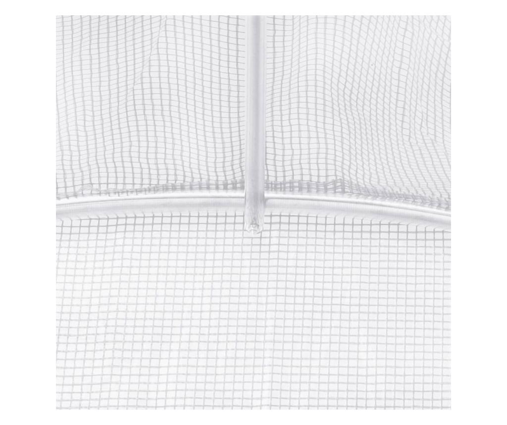 Оранжерия с метална рамка, бяла, 90 кв.м, 18x5x2,3 м - 9