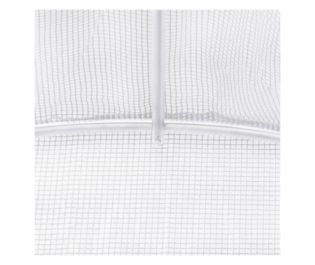 Оранжерия със стоманена рамка, бяла, 110 m², 22x5x2,3 m