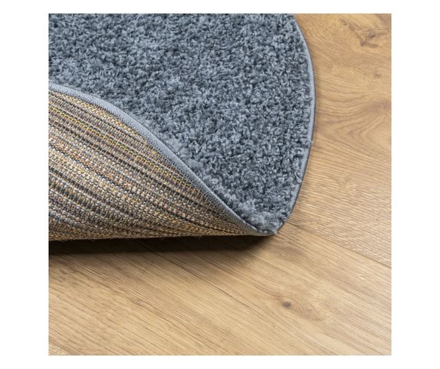 PAMPLONA kék magas szálú bolyhos modern szőnyeg Ø 100 cm