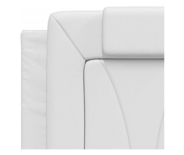 Легло с матрак, бяло, 140x190 см изкуствена кожа