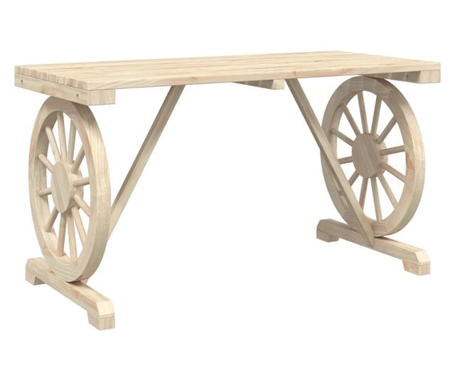 tömör fenyőfa kerti asztal 115 x 55 x 65 cm