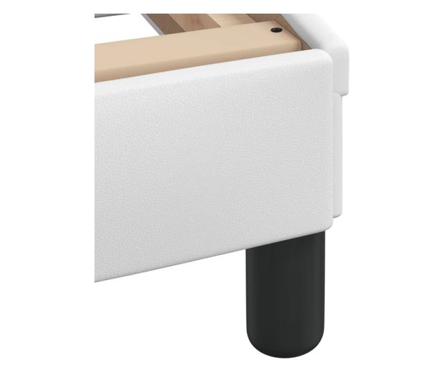 Легло с матрак, бяло, 100x200 см, изкуствена кожа