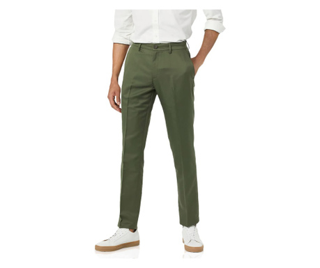 Pantaloni de costum pentru barbati Amazon Essentials cu front plat, cu talie extensibila, croiala clasica , marime 56w cu 30 L