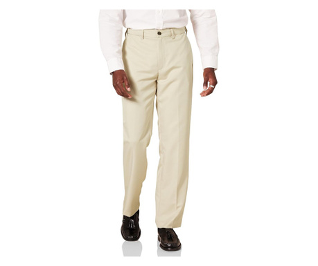 Pantaloni de costum pentru barbati Amazon Essentials cu front plat, cu talie extensibila, croiala clasica , marime 35w cu 28L