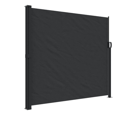 fekete behúzható oldalsó napellenző 180 x 500 cm
