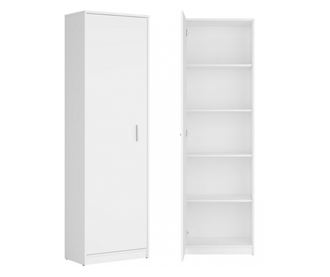 Dulap cu o Usa si 4 Polite, 200X45X45 cm, Culoare Alb din Pal de 18mm