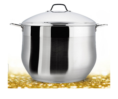 Oala din inox, cu capac din inox, 38 cm, 30.80 l, Grunberg GR3138