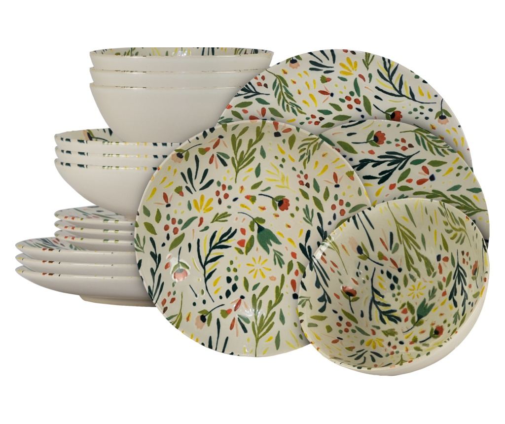 Set farfurii, Spring flowers, 16 piese, pentru 4 persoane, Cesiro