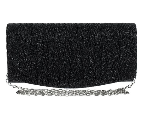 Geanta plic clutch elegant de dama, model Black Shine, 20 cm