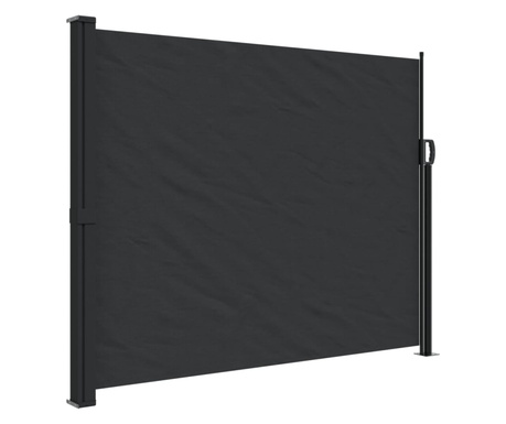 fekete behúzható oldalsó napellenző 160 x 500 cm