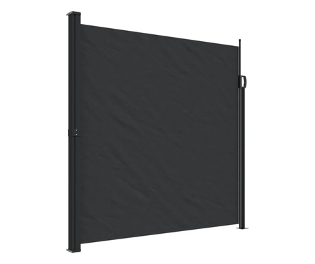 fekete behúzható oldalsó napellenző 200 x 600 cm