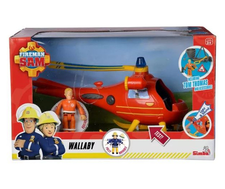 Simba Sam, a tűzoltó: Wallaby mentőhelikopter Tom figurával (109252510038)