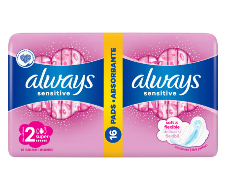 ALWAYS Sensitive Duo Ultra Super Plus, absorbante igienice, marime 2, 16 buc