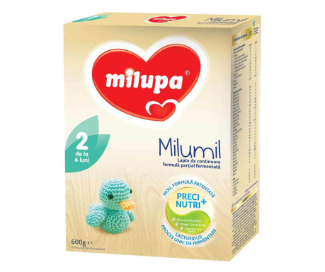 MILUPA Milumil 2, formula speciala lapte praf, de continuare de la 6 luni, 600