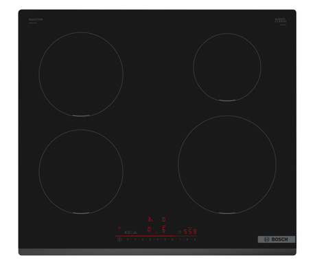 Bosch Serie 6 PIE631HB1E főzőlap Fekete Beépített 60 cm Zónás indukciós főzőlap 4 zóna