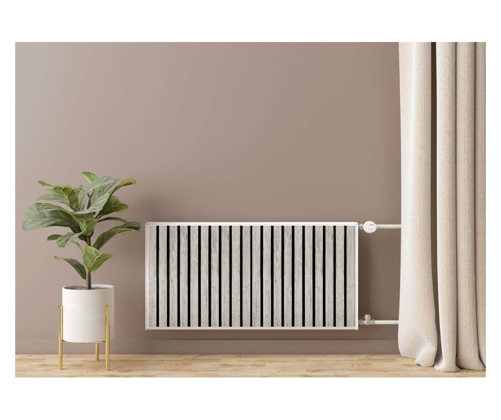Magnet Muralo, decor radiator, verticale, lamele albe lemn