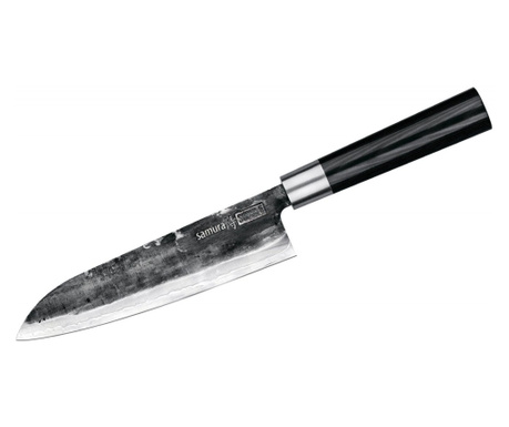 Cutit santoku Samura-Super5, otel damasc, 18.2 cm, negru/argintiu