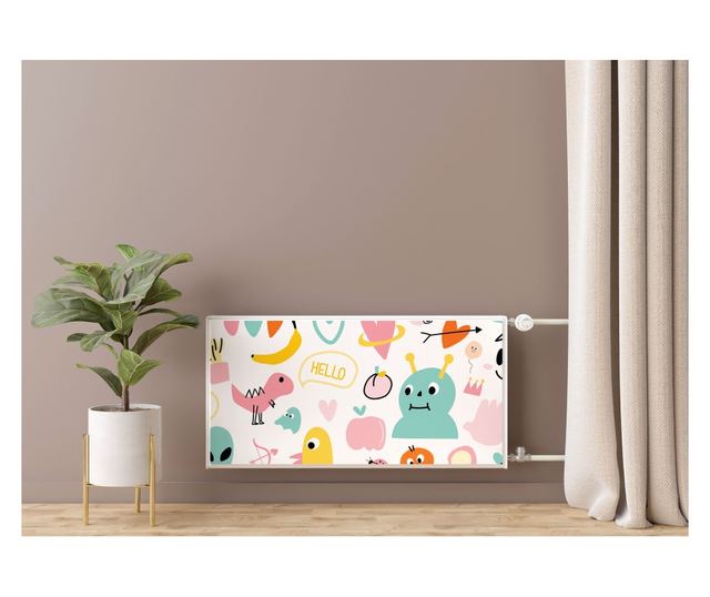 Magnet Muralo, decor radiator, monstri colorati, de basm stil pentru camera unui copil  100x60