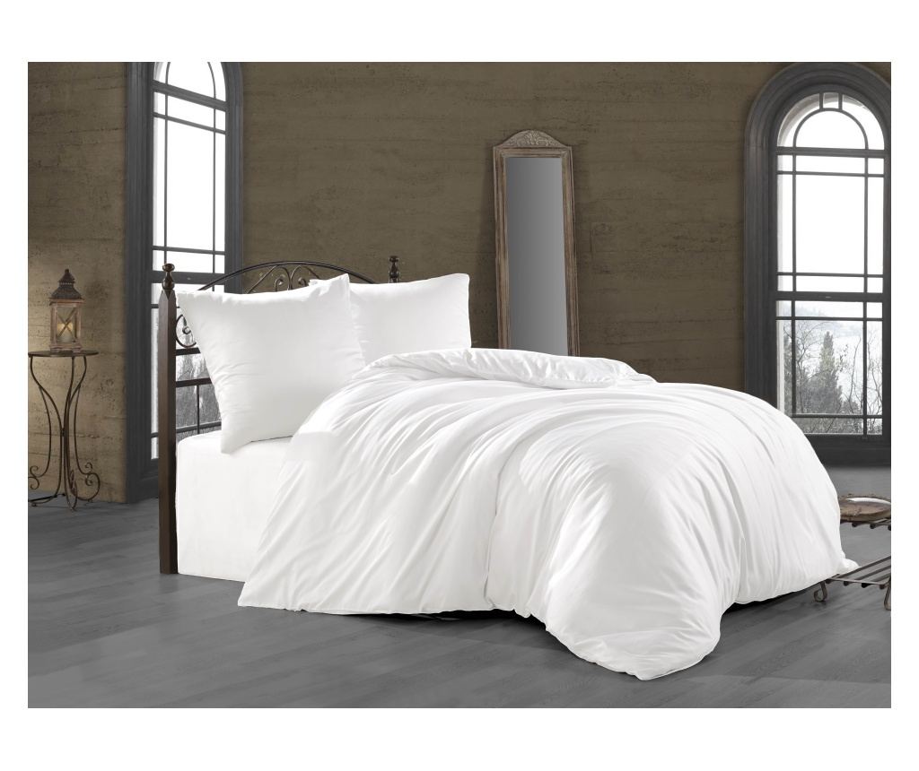 Dvojna posteljnina, Class Home Collections, bombažni saten, 210TC, za 2 osebi, 6 kosov, bela - 3