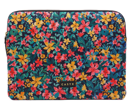 Casyx Canvas Flowers Dark 13 "-14 " MacBook Sleeve - Mintás