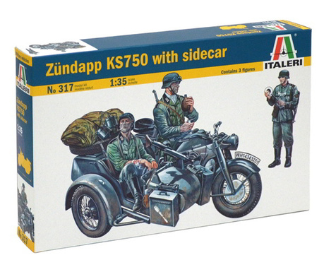 Italeri Zundapp KS750 oldalkocsis motorkerekpar muanyag modell (1:35)
