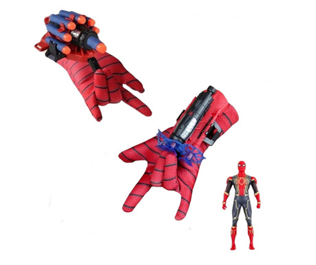 2 Pókember lövedékkesztyűből álló készlet, IdeallStore®, piros