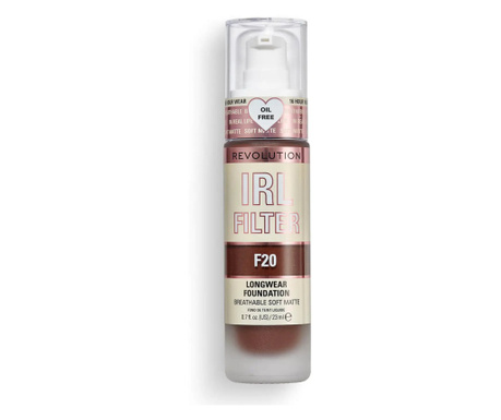 Fond de ten Makeup Revolution IRL Filter Longwear,culoare F20, cantitate 23 ml