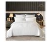 Husa pentru pilota Kotonia Home Hotel Damasc cu dungi cu latime de 2.5 cm, 100% bumbac, Alb, 220x240 cm