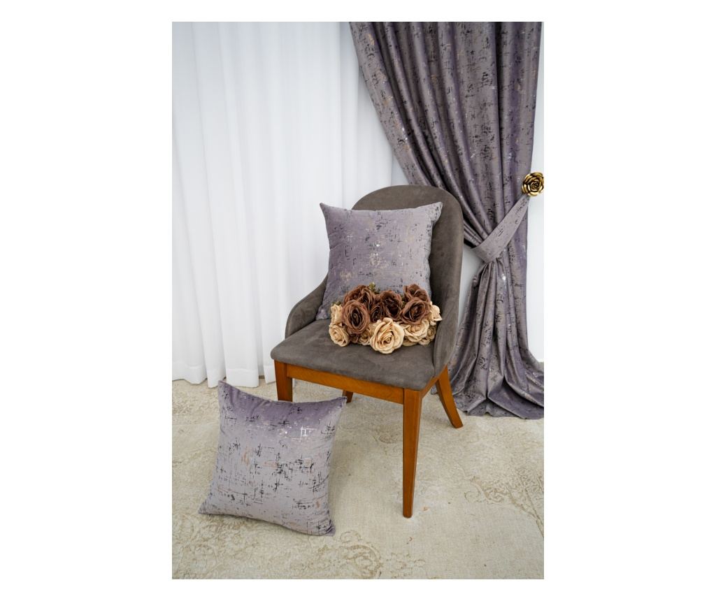 Perna decorativa, 45 x 45 catifea,CT2,lila prafuit - 4