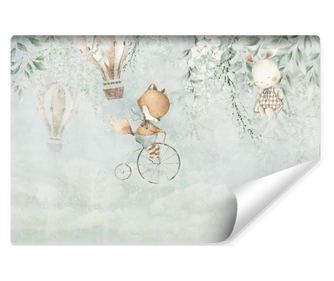 Fototapet Muralo animale de poveste, vulpe, iepure decor pentru camera unui copil  270x180cm