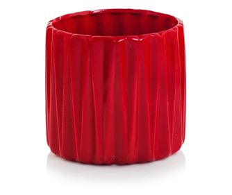 Ghiveci ceramica cilindru lines rosu 13x12cm