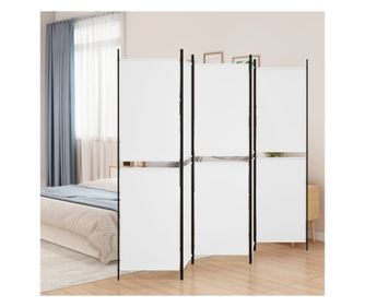 Paravan za sobu s 4 panela, bijeli, 250x200 cm, tekstil
